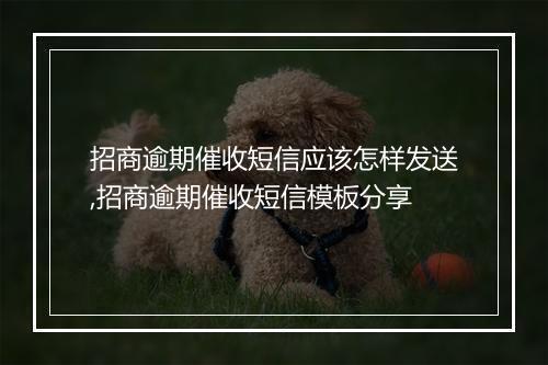 招商逾期催收短信应该怎样发送,招商逾期催收短信模板分享