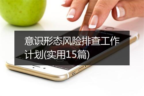 意识形态风险排查工作计划(实用15篇)