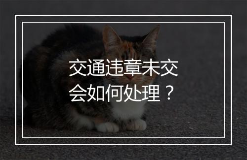 交通违章未交会如何处理？