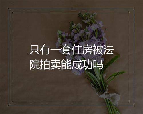 只有一套住房被法院拍卖能成功吗