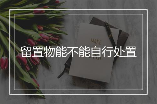 留置物能不能自行处置