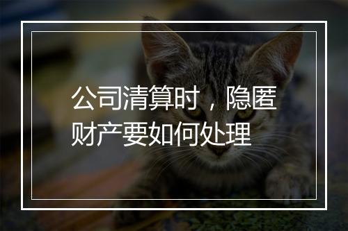 公司清算时，隐匿财产要如何处理