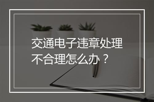 交通电子违章处理不合理怎么办？