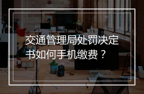 交通管理局处罚决定书如何手机缴费？
