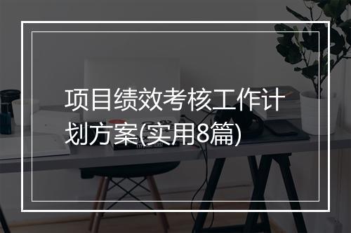 项目绩效考核工作计划方案(实用8篇)