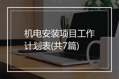 机电安装项目工作计划表(共7篇)