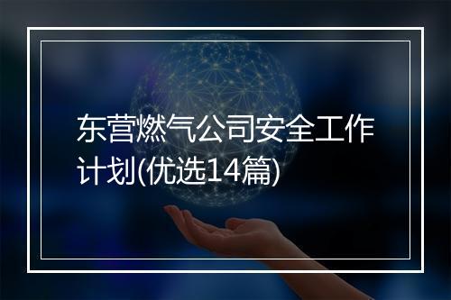 东营燃气公司安全工作计划(优选14篇)