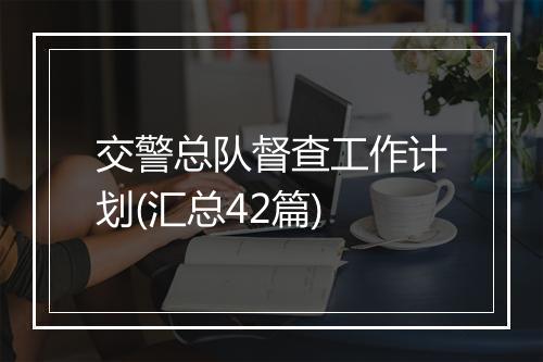 交警总队督查工作计划(汇总42篇)