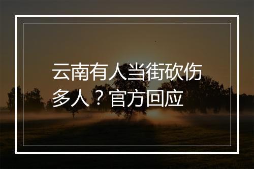云南有人当街砍伤多人？官方回应