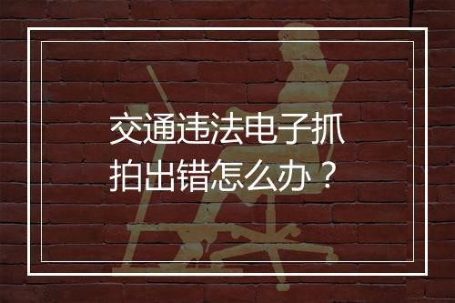 交通违法电子抓拍出错怎么办？