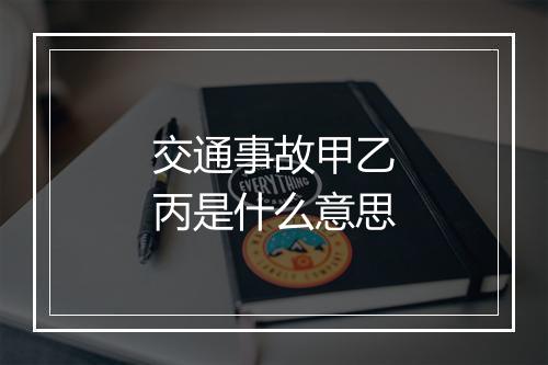 交通事故甲乙丙是什么意思