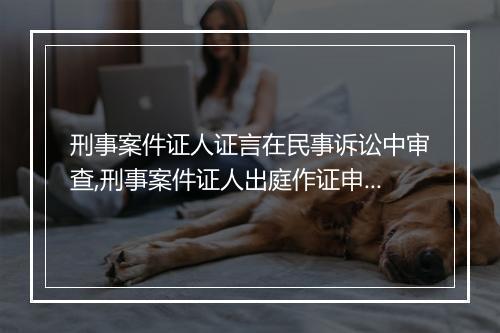 刑事案件证人证言在民事诉讼中审查,刑事案件证人出庭作证申请书范文