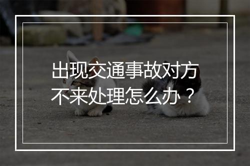 出现交通事故对方不来处理怎么办？