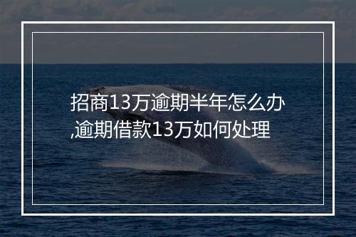 招商13万逾期半年怎么办,逾期借款13万如何处理