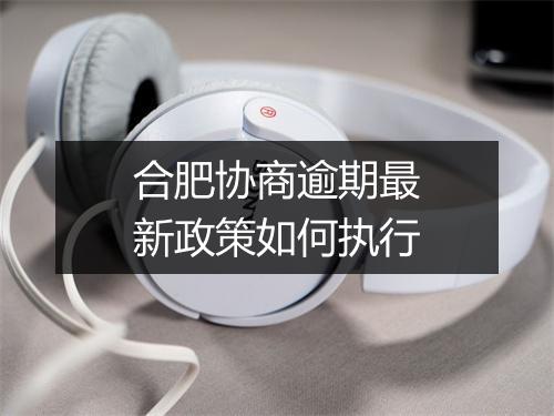 合肥协商逾期最新政策如何执行