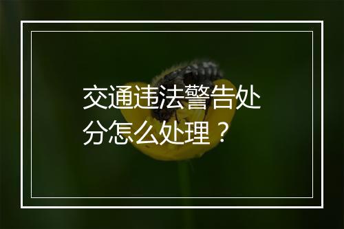 交通违法警告处分怎么处理？