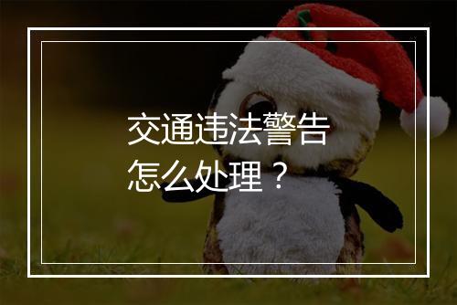 交通违法警告怎么处理？