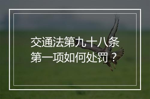 交通法第九十八条第一项如何处罚？