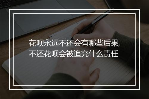花呗永远不还会有哪些后果,不还花呗会被追究什么责任