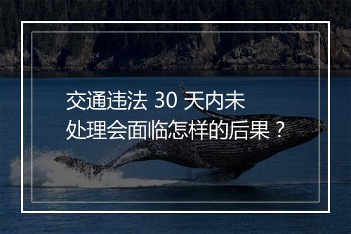 交通违法 30 天内未处理会面临怎样的后果？