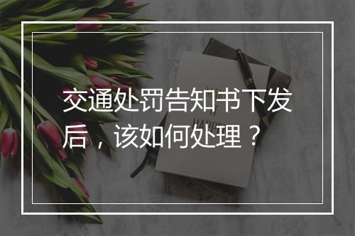 交通处罚告知书下发后，该如何处理？