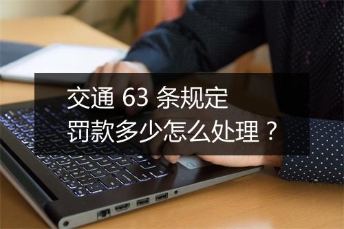 交通 63 条规定罚款多少怎么处理？
