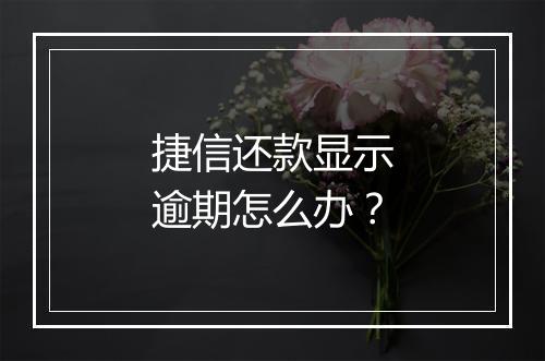 捷信还款显示逾期怎么办？