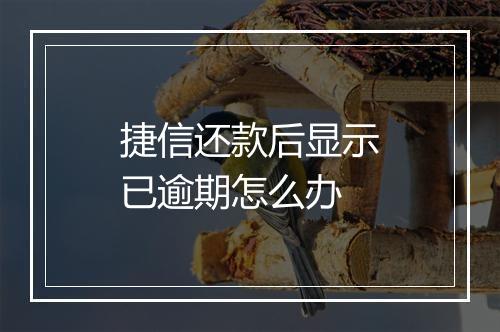 捷信还款后显示已逾期怎么办
