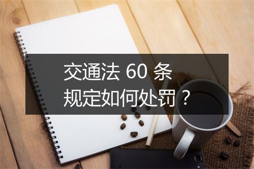 交通法 60 条规定如何处罚？