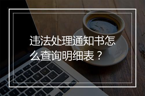违法处理通知书怎么查询明细表？