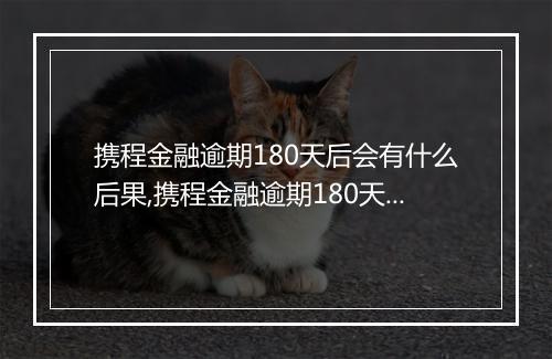 携程金融逾期180天后会有什么后果,携程金融逾期180天如何处理