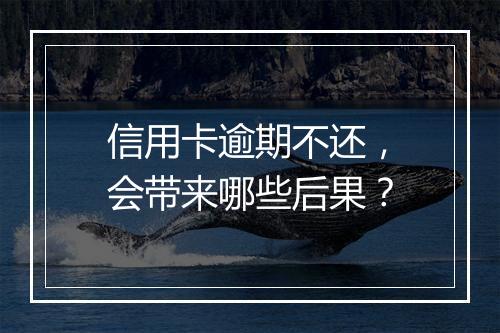 信用卡逾期不还，会带来哪些后果？