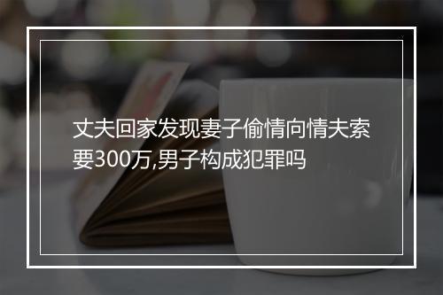 丈夫回家发现妻子偷情向情夫索要300万,男子构成犯罪吗