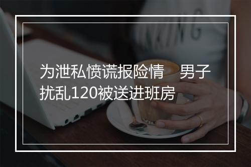 为泄私愤谎报险情　男子扰乱120被送进班房