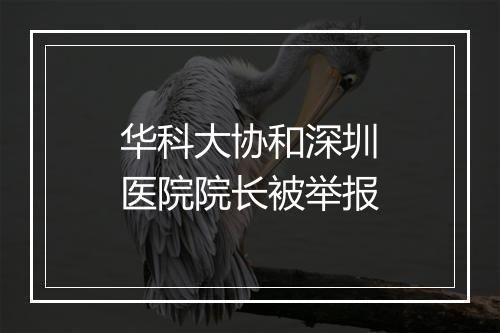 华科大协和深圳医院院长被举报