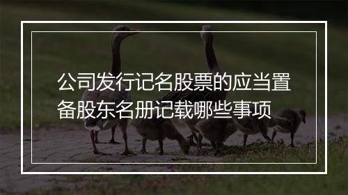 公司发行记名股票的应当置备股东名册记载哪些事项
