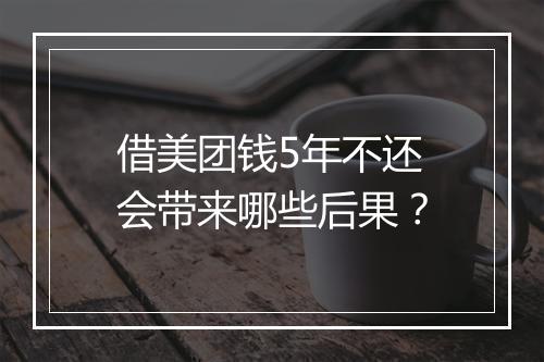 借美团钱5年不还会带来哪些后果？