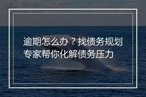 逾期怎么办？找债务规划专家帮你化解债务压力