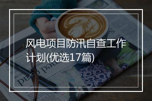 风电项目防汛自查工作计划(优选17篇)