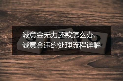 诚意金无力还款怎么办,诚意金违约处理流程详解