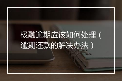 极融逾期应该如何处理（逾期还款的解决办法）