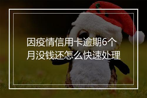 因疫情信用卡逾期6个月没钱还怎么快速处理