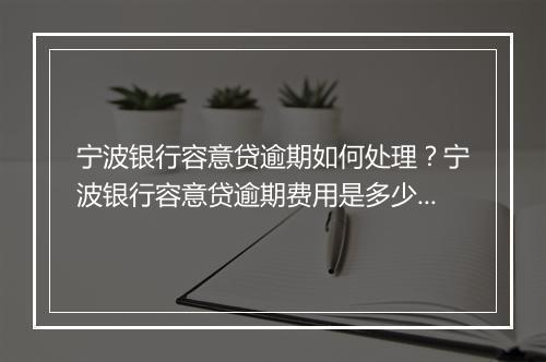 宁波银行容意贷逾期如何处理？宁波银行容意贷逾期费用是多少？