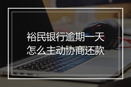 裕民银行逾期一天怎么主动协商还款