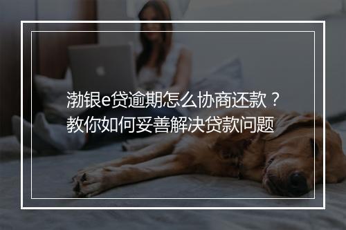 渤银e贷逾期怎么协商还款？教你如何妥善解决贷款问题