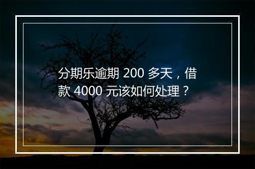 分期乐逾期 200 多天，借款 4000 元该如何处理？