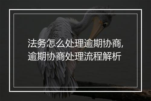 法务怎么处理逾期协商,逾期协商处理流程解析