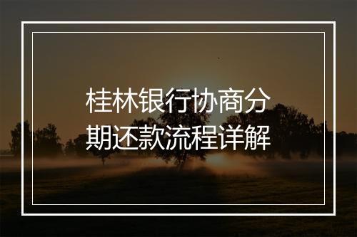 桂林银行协商分期还款流程详解