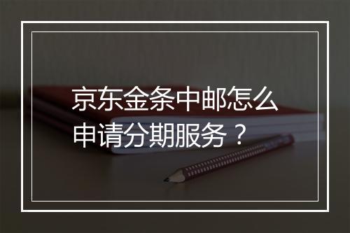 京东金条中邮怎么申请分期服务？