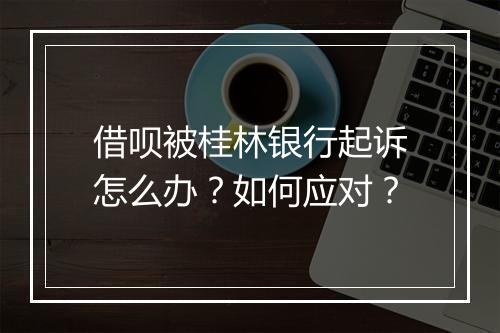 借呗被桂林银行起诉怎么办？如何应对？